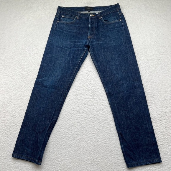 APC New Standard Slim Selvedge Denim Indigo Blue Size 29 x 26 Button Fly - Picture 2 of 12
